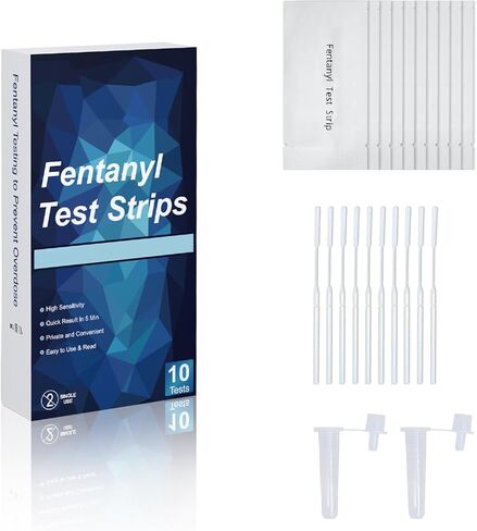 شرائط اختبار الفنتانيل، مجموعة شرائط اختبار الفنتانيل من EZING، حساسة للغاية، استجابة سريعة، سهلة الاستخدام والقراءة، 10 شرائط اختبار في كل عبوة in Kuwait