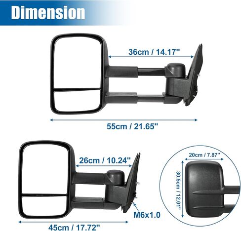 X AUTOHAUX Pair Towing Mirrors Manual Operated Telescoping Trailer Side Mirrors for Chevy Silverado Sierra Avalanche Suburban Tahoe for GMC Yukon XL for Cadillac Escalade EXT ESV in Saudi Arabia