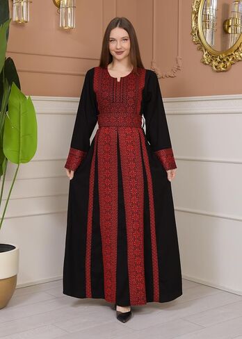 عباية نسائية ثوب نسائي لجميع المناسبات الأعياد والاحتفالات تفاصيل مطرزة كم طويل in Kuwait