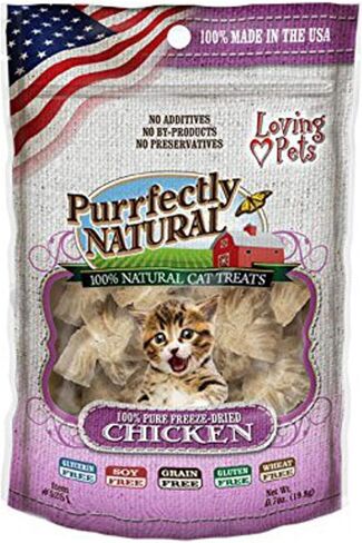 Loving Pets Purrfectly Natural Freeze Dried Chicken Treats For Cats, 0.6-Ounce in Kuwait