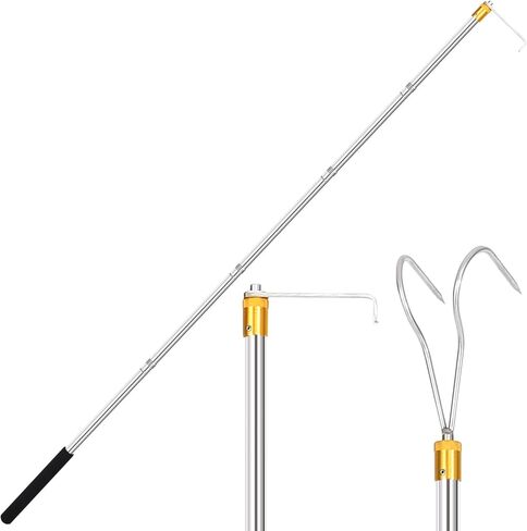 Cagaloi 30 to 74 inch Extended Docking Adjustable Rod Hook clamp Lathe Extension Tool, Truck Cargo Retrieval Device, Hook Long Rod clamp Lathe Hook, Truck Grab Bed, Comfortable Sponge Handle in Kuwait