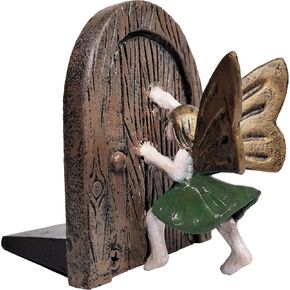 Lulu Decor, Cast Iron Decorative Door Stopper Fairy Door with Green Fairy, 2 lbs 4 oz in Kuwait