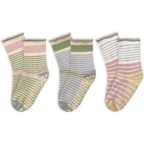 3 أزواج من الجوارب اللطيفة للبيلاتيس للنساء، جوارب مخططة غير قابلة للانزلاق لليوجا، باري، حافي القدمين in Kuwait