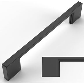 Amerdeco 10 Pack Matte Black Cabinet Pulls 5 Inch(128MM) Hole Centers Kitchen Cabinet Handles Cabinet Hardware Kitchen Handles for Cabinets Cupboard Handles Drawer Pulls ZH0060 in Kuwait