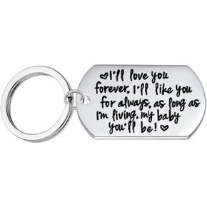 سأحبك إلى الأبد، سأحبك دائمًا، طالما أنني أعيش حياتي، ستكون كذلك. سلسلة مفاتيح مخصصة للأم مختومة يدويًا، سلسلة مفاتيح يومية in Kuwait