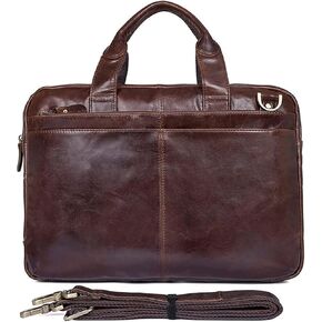 Leather Messenger Bag for Men Vintage Travel Backpack laptop Briefcase Shoulder Bags(Size:38x9x29cm)(Dark brown) in Saudi Arabia