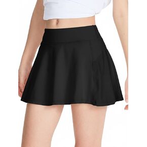DEVOROPA Girls Tennis Skirts Stretch Adjustable Waist Youth Golf Athletic Pleated Skorts Lining Kids Cheer Shorts Pocket in Kuwait