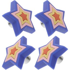 4pcs Room Silicone Cabinet Handles Cartoon Drawer Pulls Soft Single-Hole Cupboard Knobs Star Shape for ’s Wardrobe and Drawer Protection in Saudi Arabia