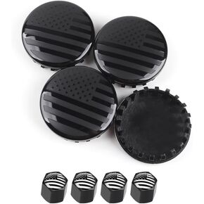 4Pcs for Chevrolet 3.25 in 83mm Black American USA Flag Wheel Center Caps Covers HubCap fit Most 18"&20"&22" Rims for Suburban Silverado Tahoe & GMC Sierra Yukon Denali 22837060 9596403 (Black) in Kuwait