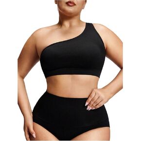 SOLY HUX Women's Plus Size Bra One Shoulder Wireless Bras Knit Comfort Bralette Camisole in Saudi Arabia