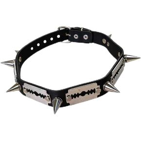 Punk Choker Collar for Women & Men – Gothic Spiked Necklace with Adjustable Leather Band – Edgy Fashion Accessory for Concerts, Halloween & Alternative Style in Kuwait