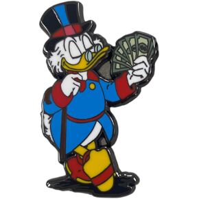 Wealthy Rich Duck Enamel Pin, Black Nickel Finish, 1.5 Inch Tall, Hard Enamel with PVC Clutch, Wealthy Duck Design in Saudi Arabia