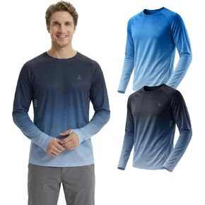 قمصان رجالي طويلة الأكمام لصيد السمك SPF Uv حماية من الشمس قمصان جافة تناسب الرطوبة فتل القمم طفح الحرس السباحة تجريب رياضي 2 4 حزمة in Kuwait