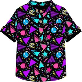 Boys Button Up Henley Shirts Short Sleeve Lightweight Summer Cotton T Shirt Tees Tops with One Pocket Size 6-12 in Kuwait