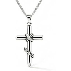 925 Sterling Silver Orthodox Cross Necklace, Crucifix Pendant Eastern Orthodox & Catholic Byzantine NIKA Jesus Cross Necklace for Men Religious Jewelry in Saudi Arabia