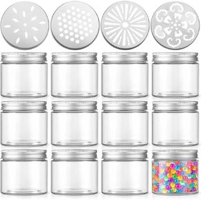 12 قطعة 150 مل حاوية خرز معطرة 5 أونصة، 4 أنماط معطر جو، موزع روائح عطرية صلبة مع أغطية مجوفة، حاويات تخزين فارغة، عينة من الجرار المستديرة للعلاج بالروائح in Kuwait