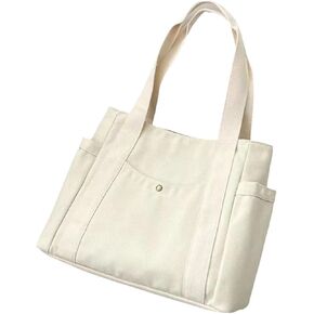 حقيبة كتف حقيبة قماش ذات سعة كبيرة للتنقل وحقيبة غداء متعددة الاستخدامات وحقيبة كمبيوتر محمول للنساء in Kuwait