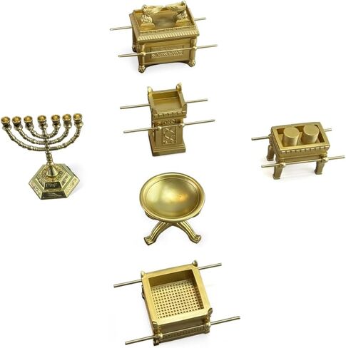 تابوت العهد نموذج تابوت العهد طبق الاصل تمثال راتنج الذهب مع محتويات شهادة يهودية يهودية إسرائيل منضدية ديكور تابوت العهد تمثال طبق الاصل in Kuwait