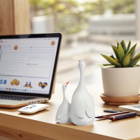 Garden Goose Statue with Gosling, Elegant Resin Figurine for Outdoor Lawn and Yard Decor, One Silly Goose Birthday Decorations, Hand-Painted for Mothers in Saudi Arabia