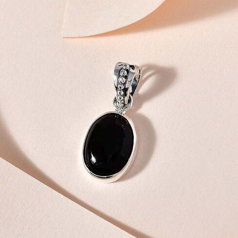 SHOP LC DELIVERING JOY Velvet Obsidian 925 Sterling Silver Solitaire Pendant for Women Jewelry Ct 4.51 Birthday Christmas Gifts for Women in Saudi Arabia