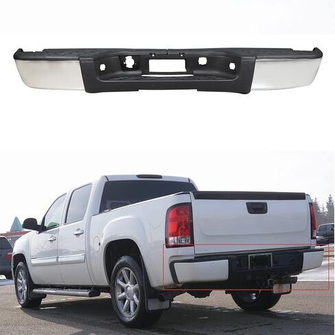 Rear Bumper Kit Chrome Steel without Radar Hole Replacement for 2007-2013 Silverado Sierra 1500 in Saudi Arabia