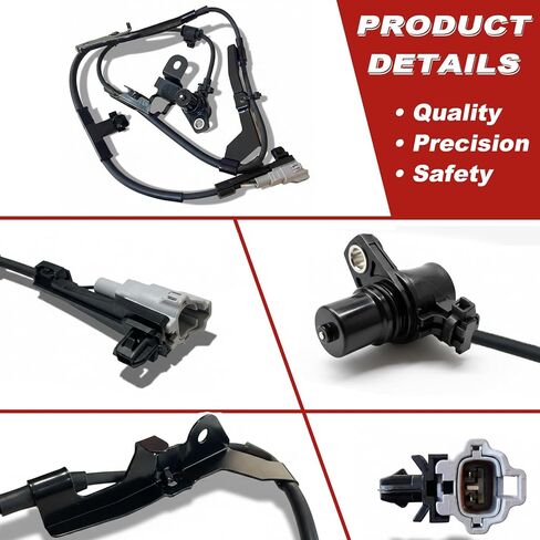 ABS Wheel Speed Sensor 1Pc: Front Right Compatible with Toyota 2001-2007 Sequoia V8 4.7L, 2000-2006 Tundra V8 4.7L V6 4.0L V6 3.4L in Kuwait