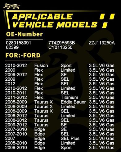 Oktiger Set of 6 4-hole 3.5L V6 Fuel Injectors Fits for Ford Fusion 2010 2010 2012, Taurus 2008 2009 2010 2011 2012, Edge 2007-2010, for Flex Turuas X, for Lincoln MKZ& More, OE#0280158091, CY0113250 in Saudi Arabia