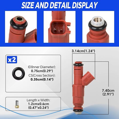 0280156161 6PCS Fuel Injectors Compatible with Ram 1500/2500 Cherokee/Liberty/Wrangler Mustang/Escape Replace 3S4Z9F593AA 63844 FJ462 in Saudi Arabia