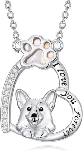 Dog Necklace 925 Sterling Silver Puppy Paw Print Necklace Pendant Heart Dog Jewelry for Women in Saudi Arabia