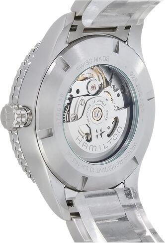 Hamilton Khaki Aviation Automatic Men's Watch, 42mm Stainless Steel Case, Swiss Made, Black Dial Analog Wrist Watch for Men, 100m Waterproof, Sapphire Crystal, 3-Hand Movement, Stainless Steel Strap in Saudi Arabia