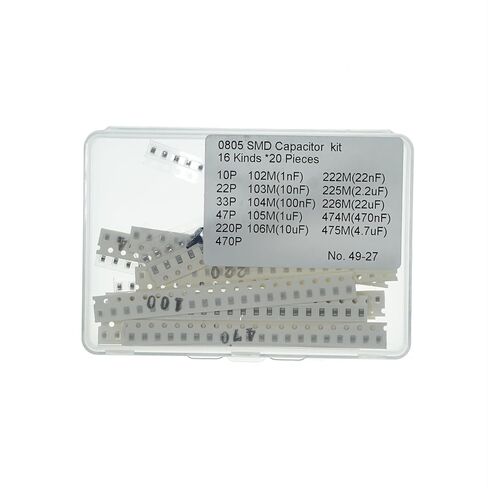 16 values x 20 Pieces, total 320 Pieces,0603 SMD Capacitor Assorted kit 10P-226M MLCC Multilayer Ceramic Chip Capacitors in Kuwait