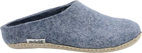 Denim Blue Handmade Slip Ons- Indoor Slippers From Men And Women- Soft, Cozy And Durable Slides- Wool Slipper in Kuwait