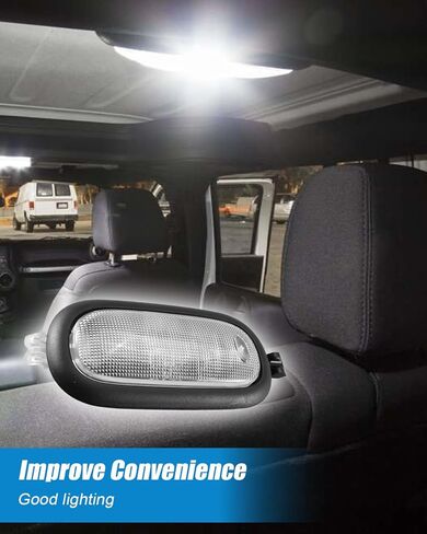 LED Dome Light with Lens & Bulbs Fit for Jeep Wrangler JK JKU 2011-2018 Interior Map Reading Light Accessories, Replace 5KQ79DX9AC, Rear Overhead Roof in Kuwait