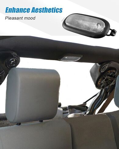 LED Dome Light with Lens & Bulbs Fit for Jeep Wrangler JK JKU 2011-2018 Interior Map Reading Light Accessories, Replace 5KQ79DX9AC, Rear Overhead Roof in Kuwait