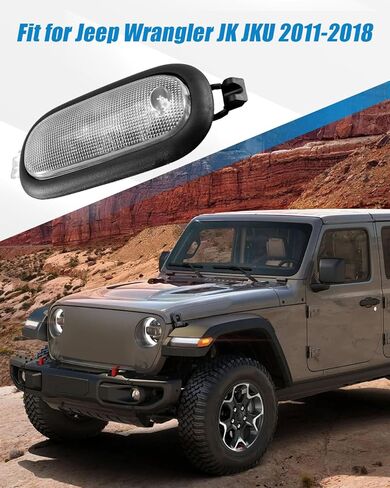 LED Dome Light with Lens & Bulbs Fit for Jeep Wrangler JK JKU 2011-2018 Interior Map Reading Light Accessories, Replace 5KQ79DX9AC, Rear Overhead Roof in Kuwait