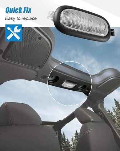 LED Dome Light with Lens & Bulbs Fit for Jeep Wrangler JK JKU 2011-2018 Interior Map Reading Light Accessories, Replace 5KQ79DX9AC, Rear Overhead Roof in Kuwait