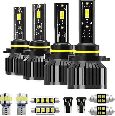 Light Bulbs Fit for Toyota Corolla 2004-2013,High Low Beam Combo 9005 9006 Lights with Cooling Fan,600% Brighter Powersports Bulbs Interior Light Kit,Plug and Play,10PCS in Saudi Arabia