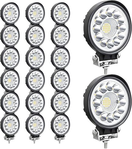 4 Inch Cube LED Light Pods for Truck, 123W 10000lm 12V 24V 6500K LED Tractor Bumper Work Fog Lighting Off Road Spot Flood Beam Driving Bar for ATV UTV RV OTR Boat Golf Cart 2 Pack in Kuwait