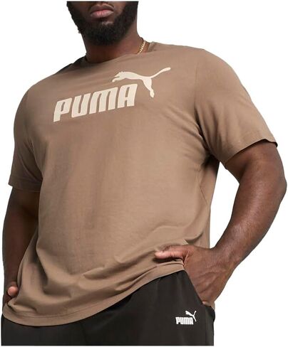 PUMA Mens Essentials Logo Crew Neck Short Sleeve Casual Tops Casual - Brown in Saudi Arabia