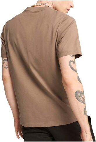 PUMA Mens Essentials Logo Crew Neck Short Sleeve Casual Tops Casual - Brown in Saudi Arabia