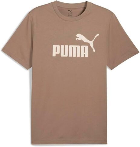 PUMA Mens Essentials Logo Crew Neck Short Sleeve Casual Tops Casual - Brown in Saudi Arabia