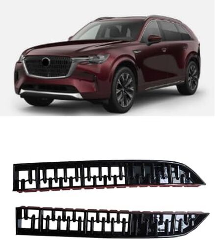 الجبهة شبكة شواء إدراج الزخارف CX90 الجبهة مصبغة الحرس ، لمازدا CX-90 2024-2025 2026 اكسسوارات السيارات الخارجية ABS المواد ، 2 قطعة in Kuwait