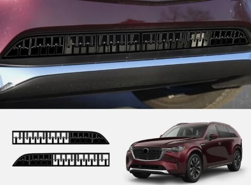 الجبهة شبكة شواء إدراج الزخارف CX90 الجبهة مصبغة الحرس ، لمازدا CX-90 2024-2025 2026 اكسسوارات السيارات الخارجية ABS المواد ، 2 قطعة in Kuwait