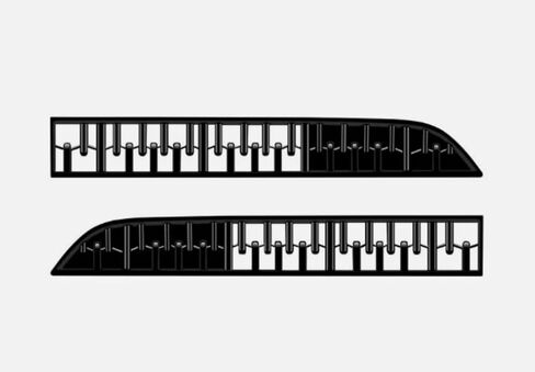 الجبهة شبكة شواء إدراج الزخارف CX90 الجبهة مصبغة الحرس ، لمازدا CX-90 2024-2025 2026 اكسسوارات السيارات الخارجية ABS المواد ، 2 قطعة in Kuwait