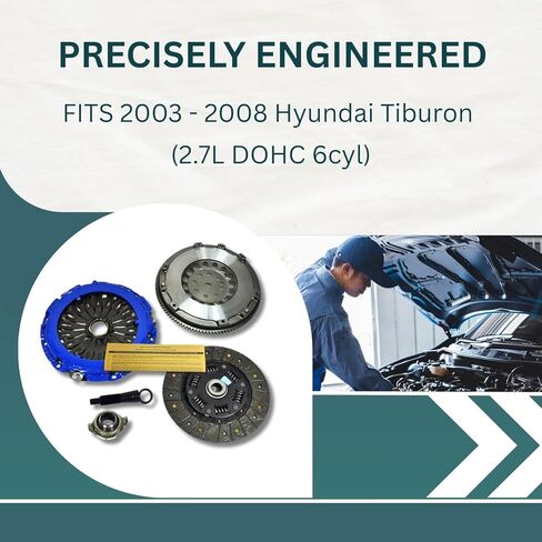 EFT Stage 2 Sprung HD Clutch Kit and Flywheel For 2003-2008 Hyundai Tiburon 2.7L V6 Engine - Performance Upgrade for Enhanced Power Handling and Durability - 12 Month Brand Warranty in Saudi Arabia