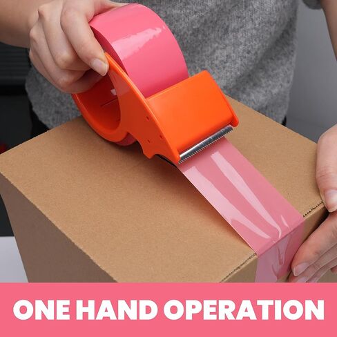 شريط تعبئة وردي من TAPEBEAR مع موزع، شريط تغليف 1.88 بوصة × 60 ياردة، 4 بكرات إعادة تعبئة شريط متحرك زخرفي لطيف للصناديق والشحن والختم in Kuwait