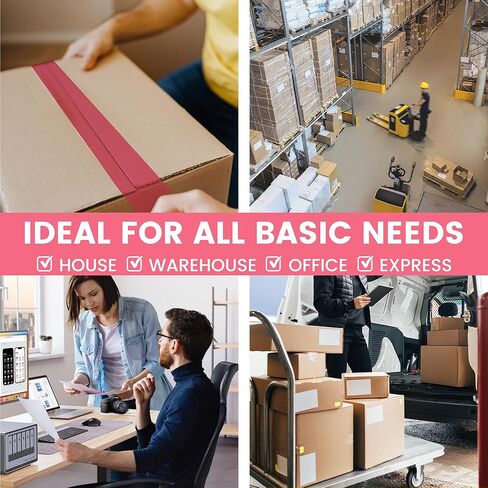 شريط تعبئة وردي من TAPEBEAR مع موزع، شريط تغليف 1.88 بوصة × 60 ياردة، 4 بكرات إعادة تعبئة شريط متحرك زخرفي لطيف للصناديق والشحن والختم in Kuwait