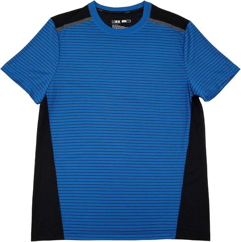 MSX by Michael Strahan Mens Blue Stripe Performance Jersey T-Shirt in Saudi Arabia
