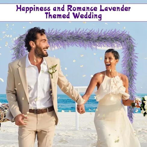 Spring Summer Lavender Garland, 6Ft Purple Lavender Artificial Garland, All Year Lavender Garlands for Farmhouse Wedding Mantle Arch Porch Stair Table Indoor Door Home Decor (1) in Saudi Arabia