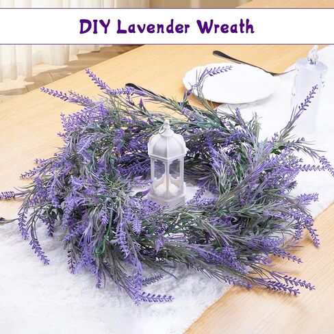 Spring Summer Lavender Garland, 6Ft Purple Lavender Artificial Garland, All Year Lavender Garlands for Farmhouse Wedding Mantle Arch Porch Stair Table Indoor Door Home Decor (1) in Saudi Arabia